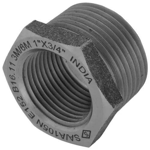 Merit Brass C3514-1612 1 x 3/4 3000# A105N Carbon Steel Hex Bushing NPT