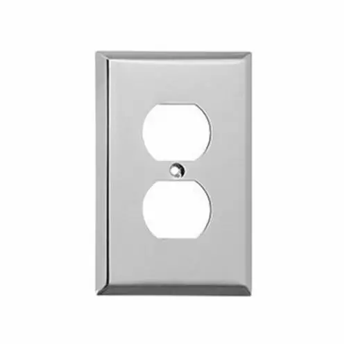 Mulberry 93101 Standard Receptacle Wallplate, 1 Gang, 4-1/2 in H x 2-3/4 in W, 302 Stainless Steel