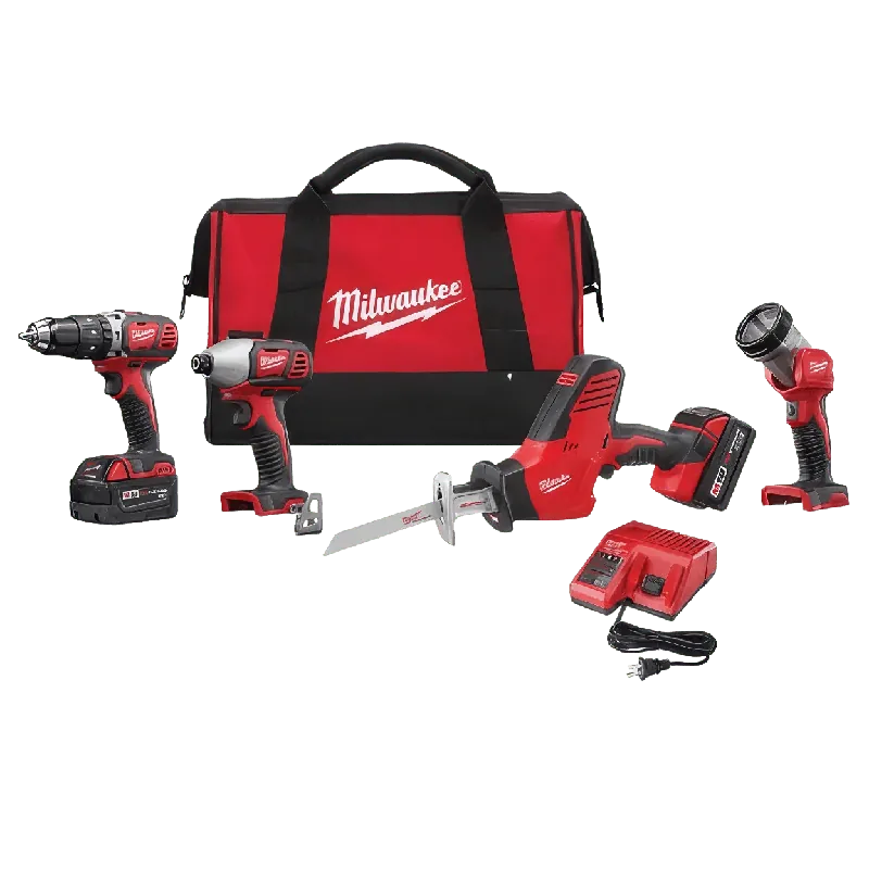 Milwaukee 2695-24 M18 Cordless Lithium-Ion 4-Tool Combo Kit