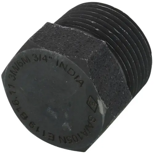 Merit Brass C3517H-12 3/4 3000# A105N Carbon Steel Hex Head Plug NPT