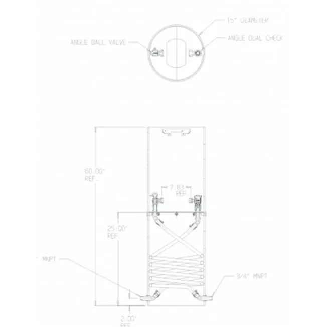 AY McDonald 790-260QFPP330X15 Meter Pit 15x60 Inch Dual Check Angle Valve 5/8x3/4 Inch