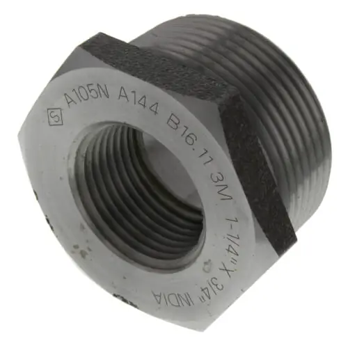 Merit Brass C3514-2012 1-1/4 x 3/4 3000# A105N Carbon Steel Hex Bushing NPT