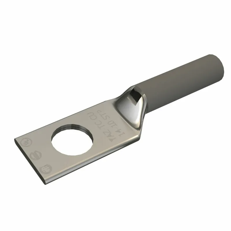 Burndy YAZV10TC14 14-10 AWG - 12-10 Sol CU One Hole 1/4 Stud Size Long Barrel Inspection Window Internal Chamfer