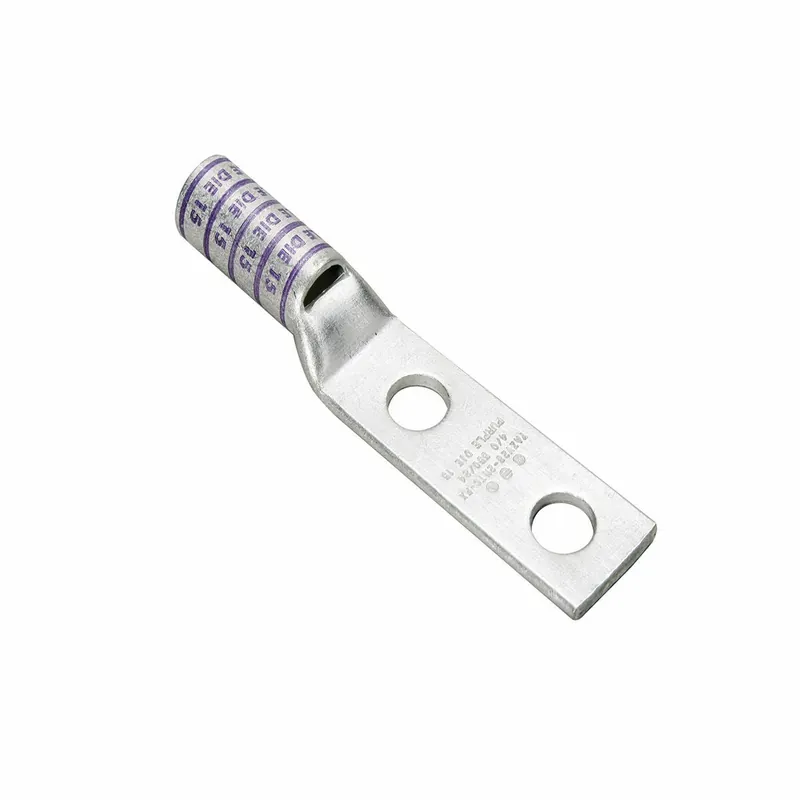 BURNDY YAZ8C2TC14 8 AWG CU Two Hole 1/4 Stud Size 5/8 Hole Spacing Long Barrel Inspection Window Internal Chamfer