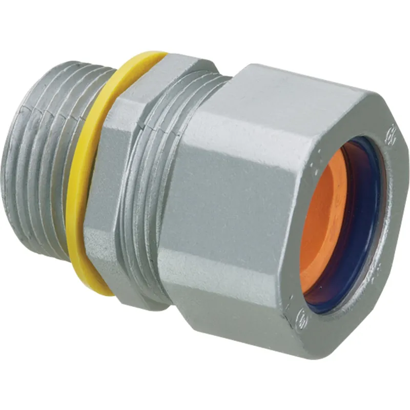 Arlington CG1001000 Liquid/Oiltight Strain Relief Cord Connector With Sealing Ring, Locknut, 1 in Trade, 7/8 to 1 in Cable Openings