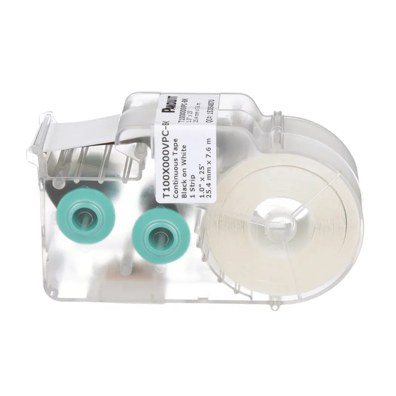 Panduit T100X000VPC-BK Continuous Tape, Vinyl, White, Black, 1, PK1