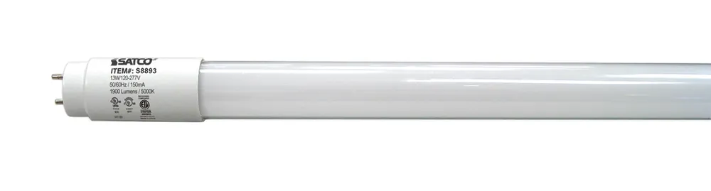 Satco S8893 13 Watt T8 LED Medium Bi-Pin Base 5000K 50000 Hours 1900 Lumens