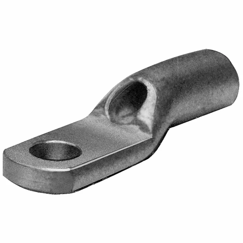 BURNDY YAV14T2BOX Copper Compression Lug, Heavy Duty, Ring Tongue, 1 Hole w/ Inspection Hole, 20-14 AWG, 1/4 Stud, Short Barrel, Tin Plated