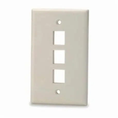 Signamax SKF-3-WH 3-Port Single Gang Keystone Faceplate W/O Labeling, White