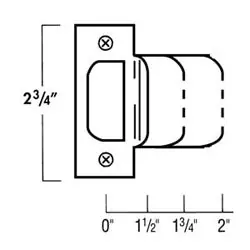 DON-JO MFG INC ETS-102-630 Extended Lip T-Strike Plate 2 Width x 2-3/4 Height 18 Gauge Stainless Steel
