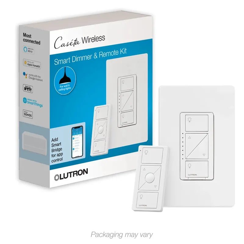 Caseta P-PKG1W-WH Wireless In-Wall Dimmer Remote Control Kit
