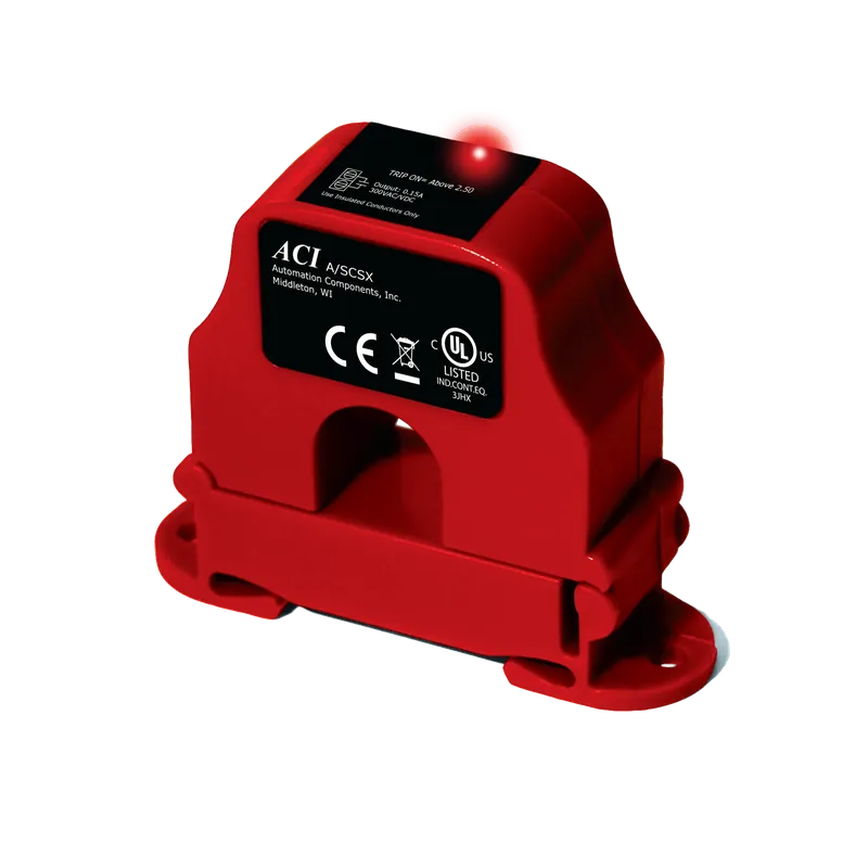 ACI A/SCSX Current Switch (Split Core) N/C 0-250A Fixed Trip Point 2.50A Output Switch Rating 0.15A @ 300 VAC/VDC