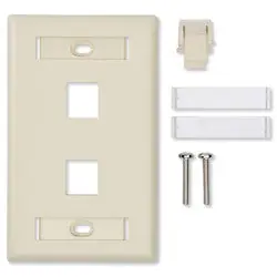 Belden AX104565 1-Port Faceplate Single Gang, Keystone-Style with ID Windows, Wallmount Ivory