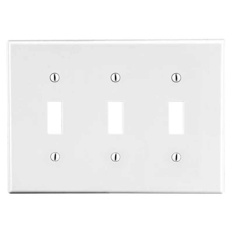 Hubbell Wiring Device-Kellems PJ3W 3-Gang Wallplate Mid Size White