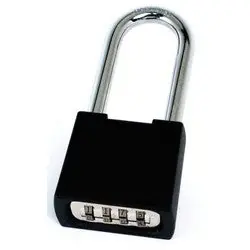 CCL SECURITY PRODUCTS K500-2-1/4 Padlock, Resettable, 4-Dial, 2 Width, 1 Shackle Clearance, Heavy Pressure Cast, Black Epoxy