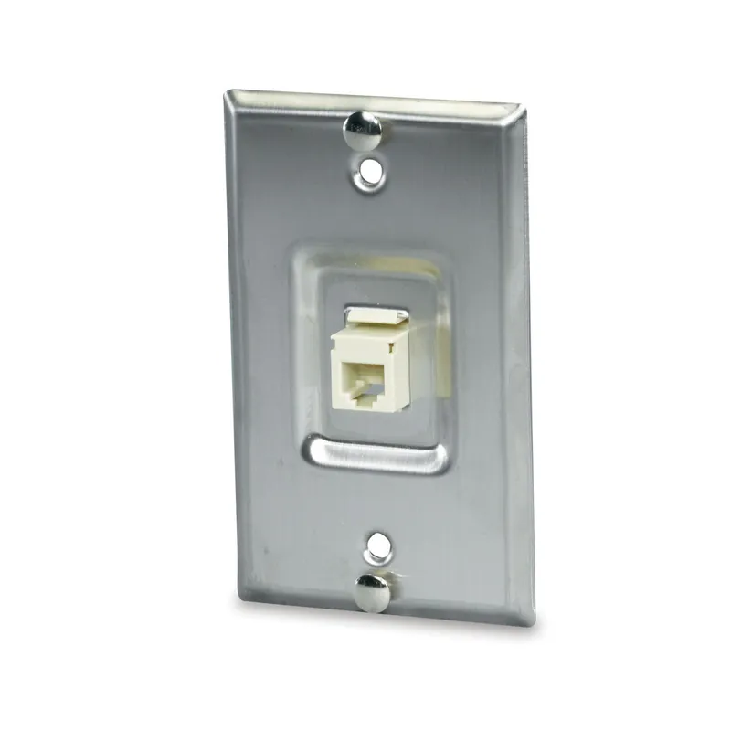 Signamax SSKF-1P 1-Port Single Gang Stainless Wall Mount Phone Plate