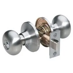 Master Lock BC0315BOX Door Lock, Keyed Different, Biscuit Knob, Adjustable Backset, Satin Nickel