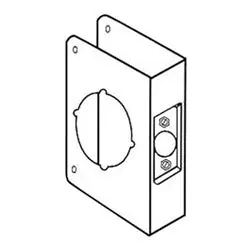 DON-JO MFG INC 61-S-CW Door Lock Wrap Around Plate 4 Width x 4-1/2 Height, 2-3/8 Backset, 1-3/4 Door, 2-1/8 Hole, 22 Gauge, Stainless Steel