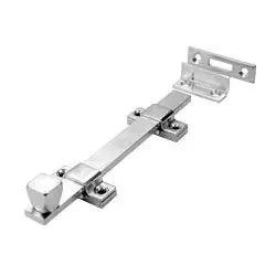 DON-JO MFG INC 1580-626 Door Surface Bolt, ANSI L84161, 8 Length, 1-1/8 Bolt Throw, Brass, Satin Chrome, With Rim and Mortise Strike
