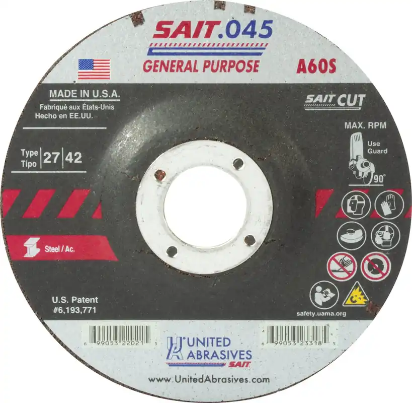 United Abrasives Sait 22011 Metal Cut-Off Wheel 4 x .045 5/8