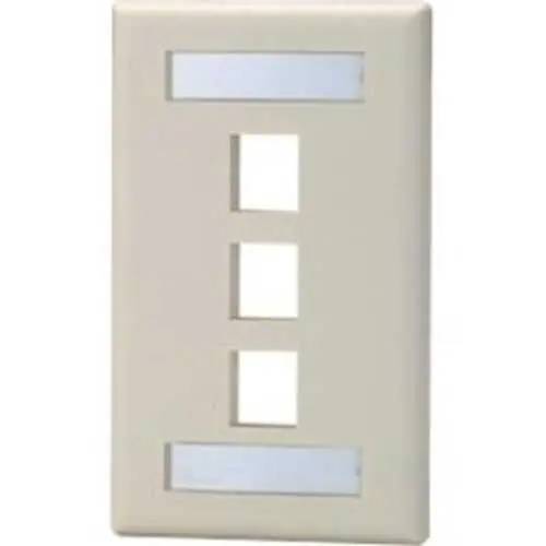 Signamax SKFL-3-DI Wall Plate, 3-Port Single Gang Keyston Faceplate, White