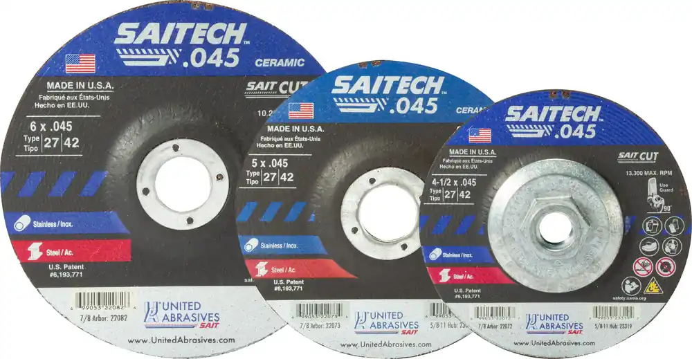 United Abrasives SAIT 23319 4-1/2 x .045 5/8-11 DT Saitech Grinder Wheel