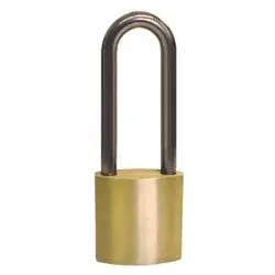 OLYMPUS LOCK CRB200-IC6-LS Padlock, Long, Ball Bearing Heel and Toe Locking, 2 Width x 2 Height, 2-5/8 Shackle, Extruded Brass Body, Stainless Steel Shackle