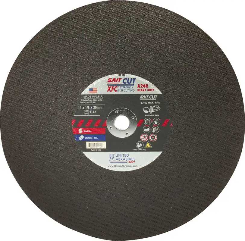 United Abrasives SAIT 24150 14 x 1/8 1 Extremely Fast Cut Metal Cut-Off Wheel