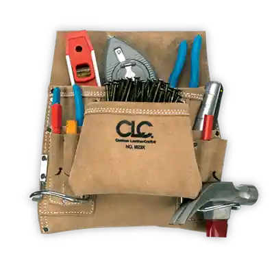 CLC I823X 8 Pocket 2 Loop Nail Bag Leather