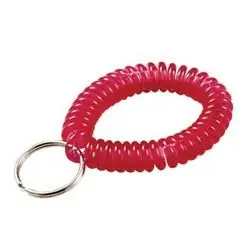Lucky Line 41001 Key Wrist Coil, 2 Diameter, With 7/8 Nickel Plated Tempered Steel Split Ring