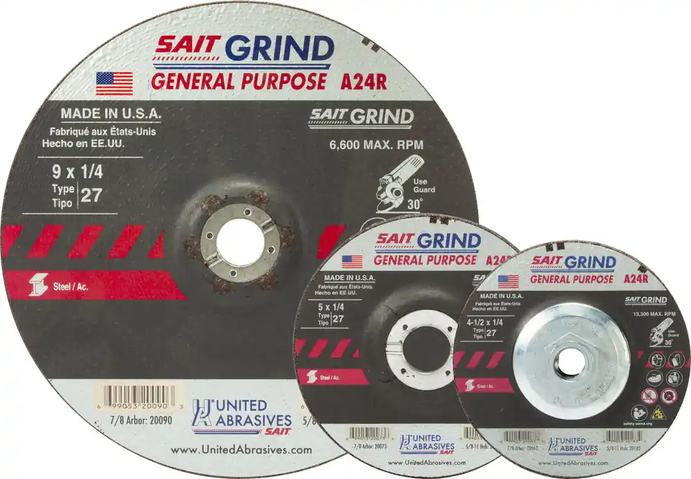 United Abrasives Sait 20163 United Abrasives Sait 4-1/2 x 1/4 5/8-11 Metal Grinding Wheel