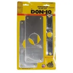 DON-JO MFG INC RPK-109-605 Remodeler Plate Kit, 3-1/2 Width x 9 Height, Polished Brass, With (2) Remodeler Plate, (1) Mortise Conversion Plate, Fastener