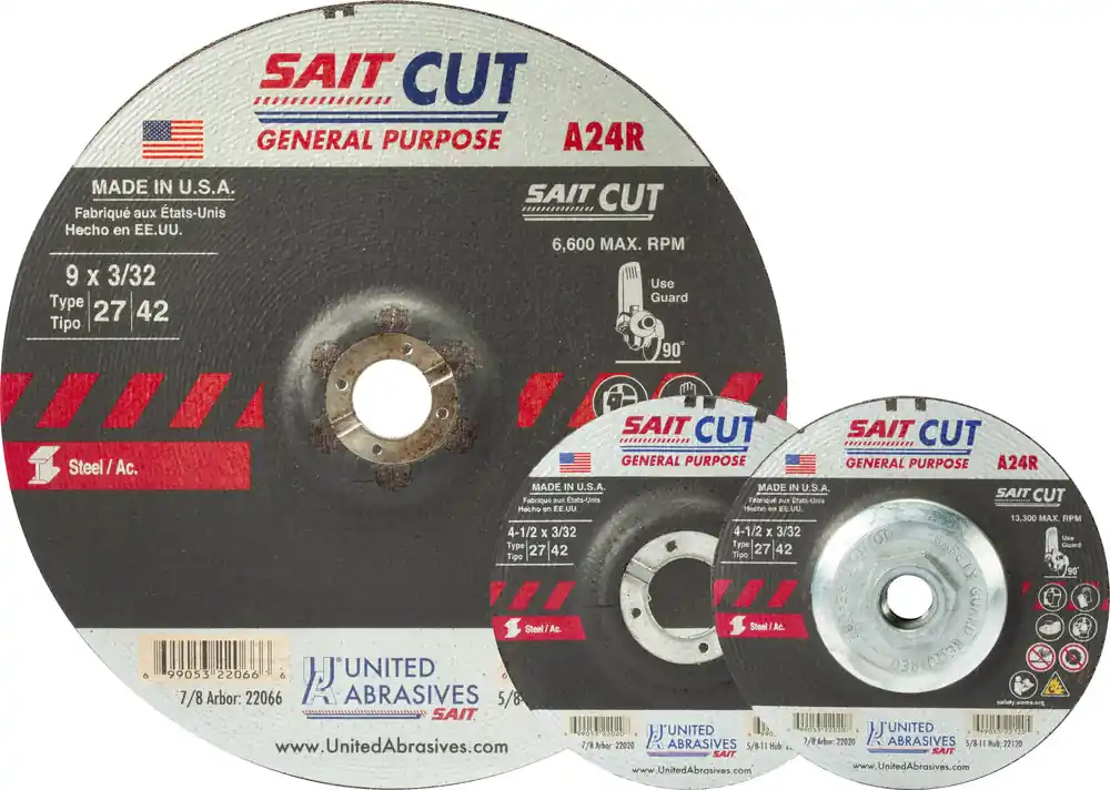 United Abrasives SAIT 22067 9 x 3/32 5/8-11 Metal Cut-Off Wheel