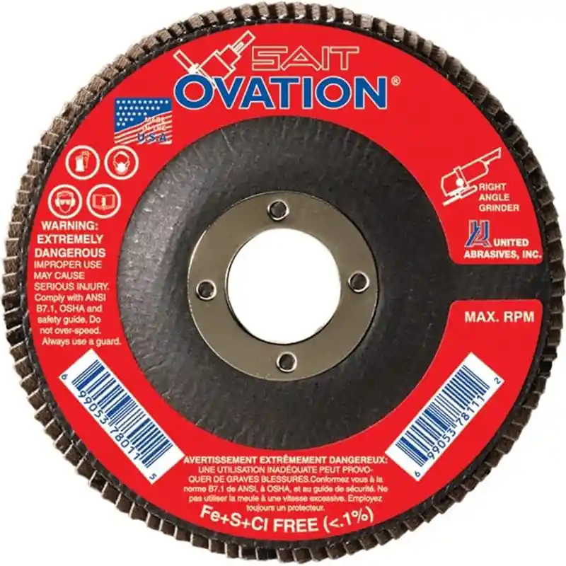 United Abrasives 78005 Ovation Z Flap Disc Sait 36G 4-1/2 7/8