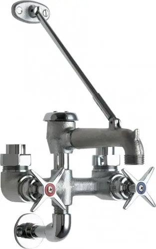 Chicago 835-RCF 835 Series Two-Handle Centerset Service Sink Faucet, Rough Chrome