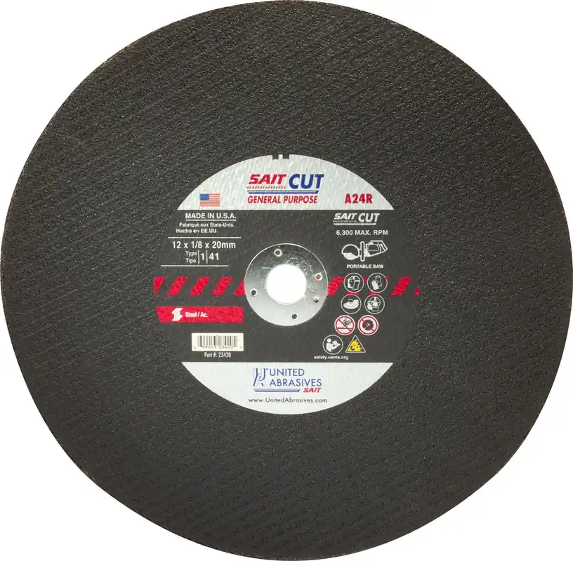 United Abrasives Sait 23459 General Purpose Metal Cut-Off Saw Wheel with 1 Arbor