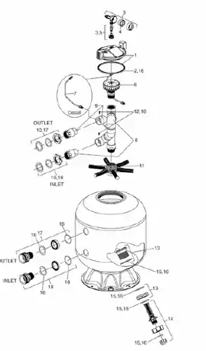 Zodiac R0488400 Jandy JS Series Drain Fitting Seals Kit