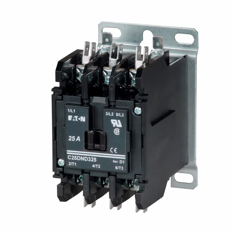 EATON C25DND225B D Frame Definite Purpose Contactor With Metal Mounting Plate 208/240 VAC Coil 25/35 A 2 Poles