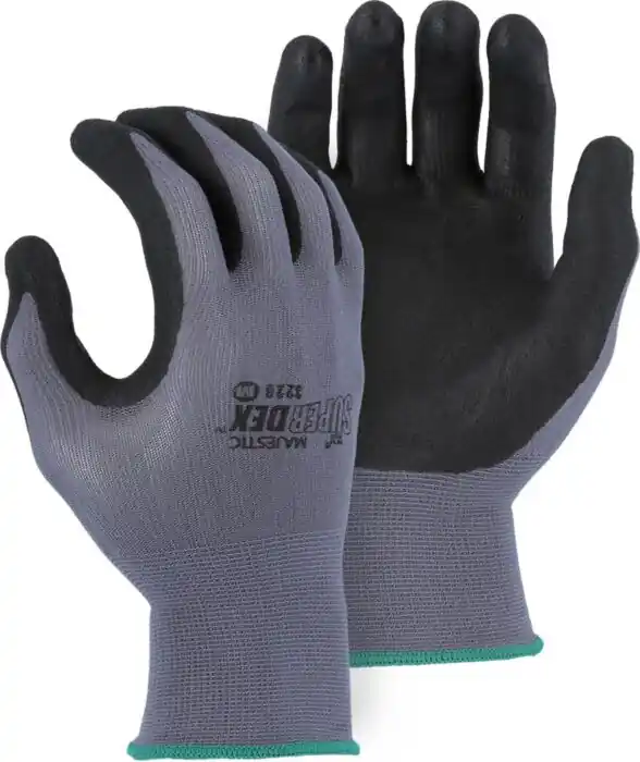 MAJESTIC GLOVE 3228/X1 MICRO FOAM NITRILE PALM/NYLON BLACK X1
