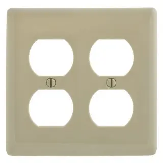 Hubbell Wiring Device-Kellems NP82I HWD Standard Receptacle Wall Plate 2 Gangs