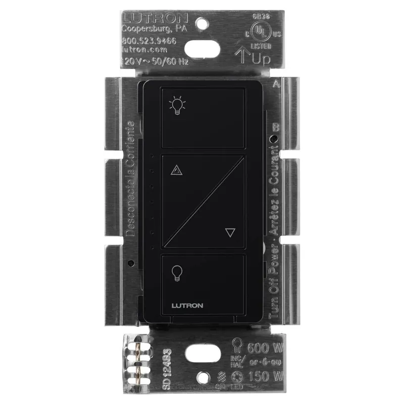 Lutron PD-6WCL-BL 600 W 120 Volt Black 1-Pole/Multi-Location Lamp Dimmer
