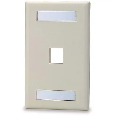 Signamax SKFL-1 1-Port Single-Gang Keystone Faceplate with Labeling Windows