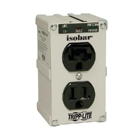 Tripp Lite IBLOK2-0 Surge Suppressor, 120 VAC, 15 A, 2 Outlets, Wall Mount