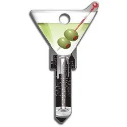 LUCKY LINE B133K House Key Kwikset Martini Brass Enamel Coating 1 Each