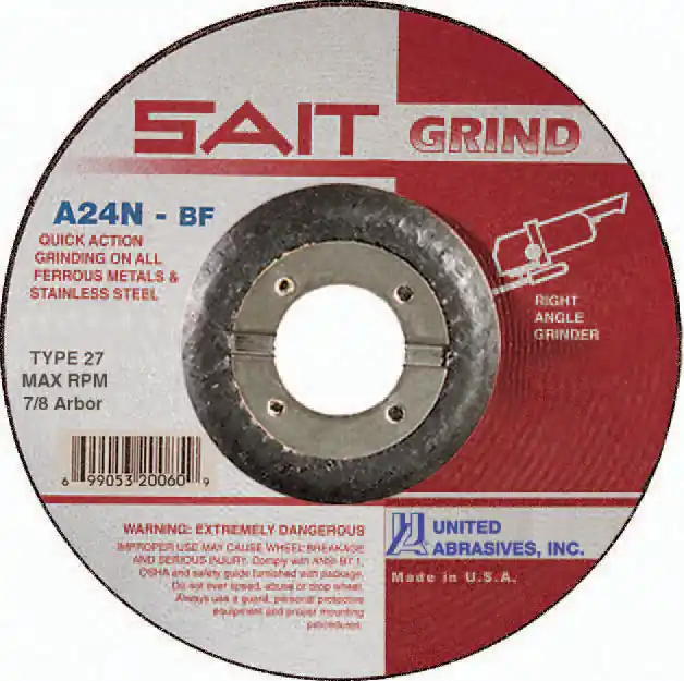 United Abrasives Sait 20070 Grinding Wheel, 5 In x 1/4 In x 7/8 In