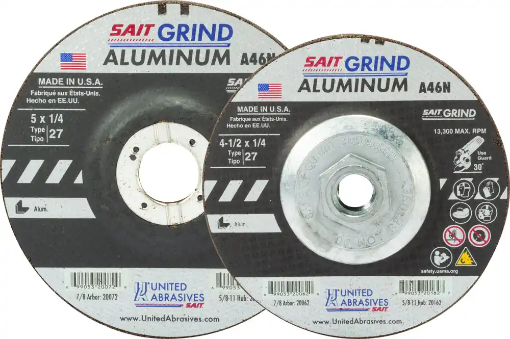 United Abrasives SAIT 20062 Aluminum Grinding Wheel 4-1/2 Diameter