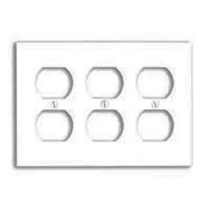 Mulberry 86103 Standard Receptacle Wallplate, 3 Gangs, 6-3/8 in W x 4-1/2 in H