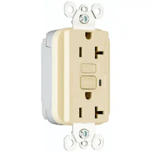 Pass & Seymour PT2095I 20 Amp 125 VAC 2-Pole 3-Wire NEMA 5-20R Ivory Thermoplastic Duplex GFCI Receptacle