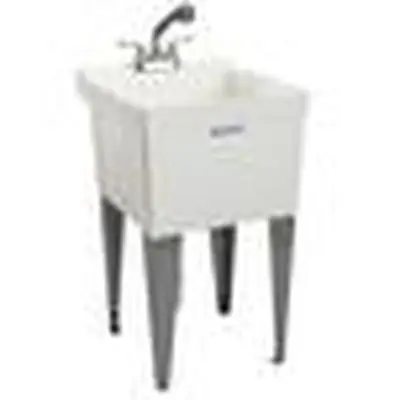 Mustee 19CFP 20-in x 24-in 1-Basin Utility Tub with Faucet