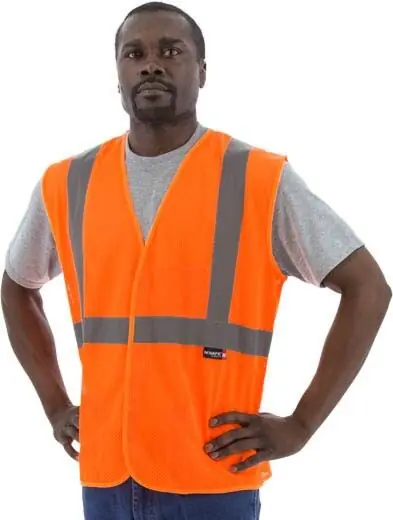 MAJESTIC GLOVE 75-3204/L MESH VEST VELCRO HV ORANGE CLASS 2 L